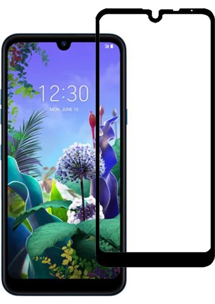 LG Q60 Tam Kaplayan Çerçeveli Tempered Ekran Koruyucu - Siyah