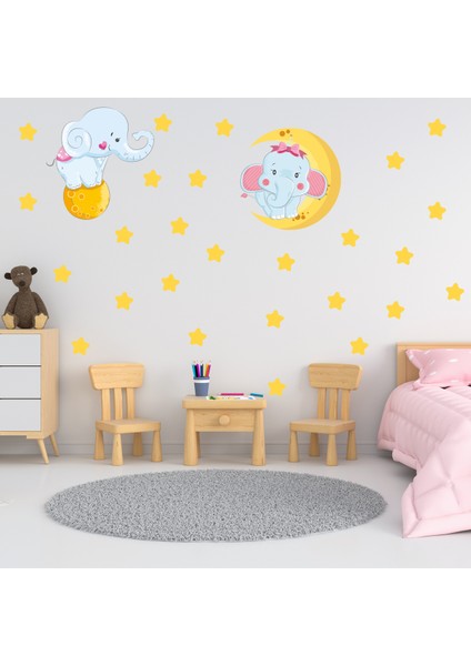 Ay ve Göktaşı Üzerindeki Filler ve Sarı Yıldızlar