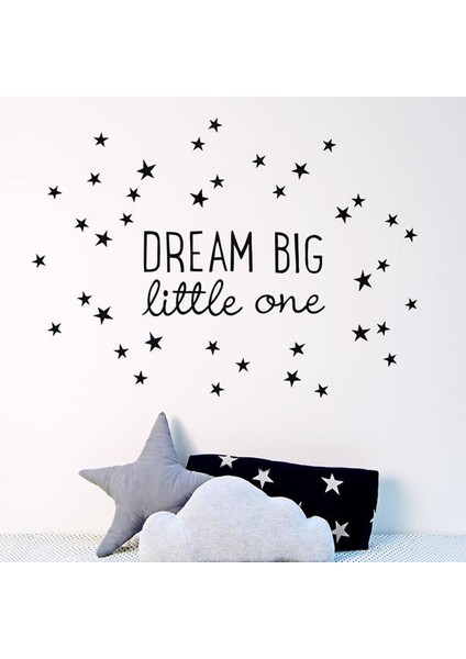 Dream Big Little One Siyah Bebek ve Çocuk Odası Sticker