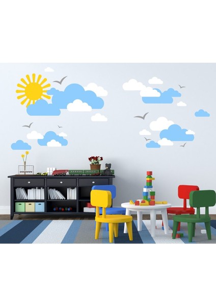 Güneş ve Bulutlar Bebek ve Çocuk Odası Duvar Sticker