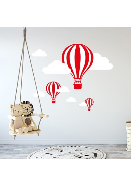 Uçan Balonlar Kırmızı Beyaz Taraftar Bebek ve Çocuk Odası Sticker