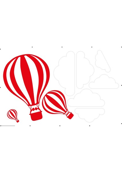 Uçan Balonlar Kırmızı Beyaz Taraftar Bebek ve Çocuk Odası Sticker fiyatları