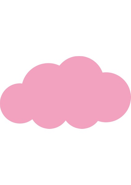 Sarkan Baykuş Sarı Yıldızlar ve Pembe ve Beyaz Bulutlar Dekoratif Bebek Çocuk Odası Duvar Sticker