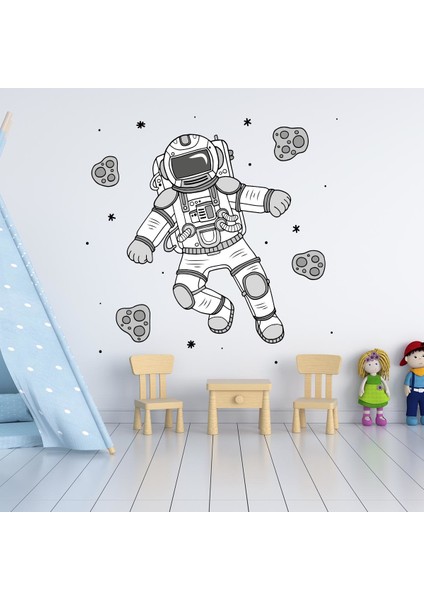 Astronot Göktaşı ve Yıldızlar Çocuk Odası Sticker