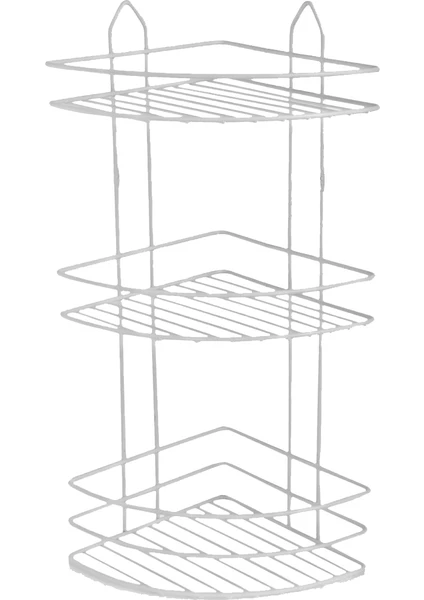 Menzi̇r 3 Katlı Köşe Duş Rafı Şampuanlık Metal