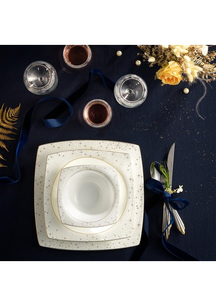 Fine Pearl Antares 62 Parça 12 Kişilik İnci Yemek Takımı Kare