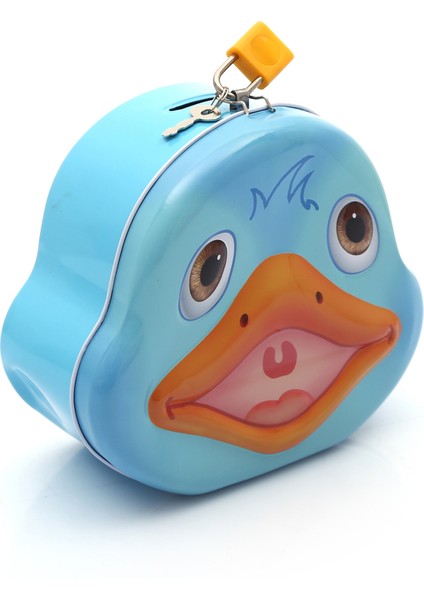 Kumbara metal kilitli metal ördek mavi fiyatları