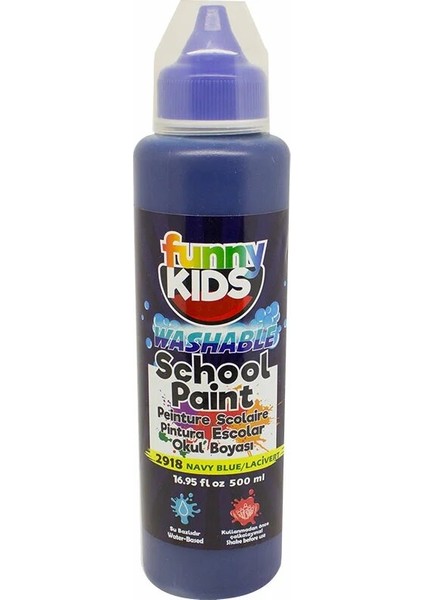 Funny Kids Yıkanabilir Okul Boyası 500 ml - 2918 Lacivert