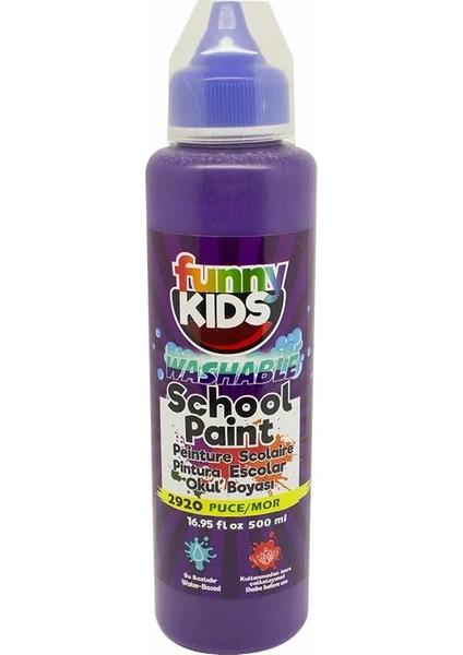 Funny Kids Yıkanabilir Okul Boyası 500 ml - 2920 Mor