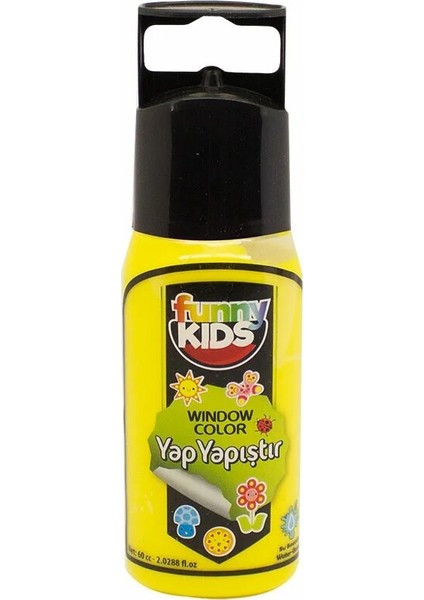 Yap Yapıştır Cam Boyası 60 cc - 7524 Neon Sarı