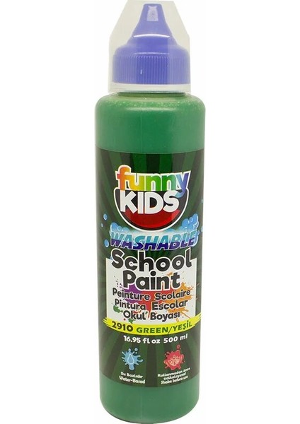 Funny Kids Yıkanabilir Okul Boyası 500 ml - 2910 Yeşil