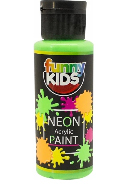 Funny Kids Neon Akrilik Boya 70 cc - 4804 Yeşil