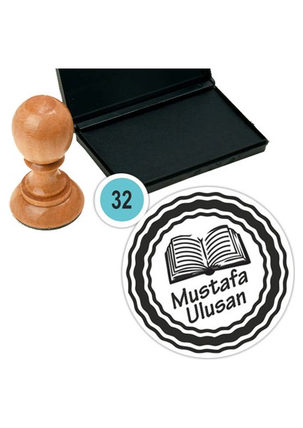 Kişiye Özel Kitap Damgası Kitap Mührü Kaşe Kitap Mühür Özel Damga 32