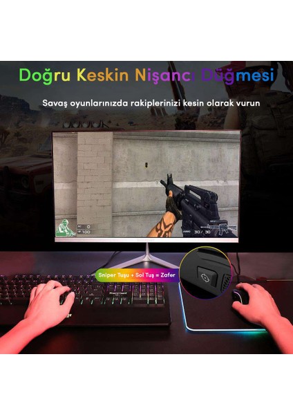 TG007 Makrolu 7200DPI RGB Ledli Gaming Oyuncu Mouse