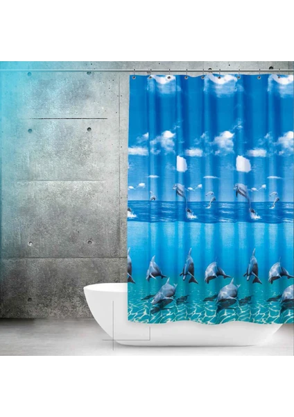 Dolphin Banyo Perdesi, Duş Perdesi Çift Kanat 120X200CM