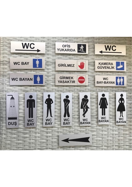 Se -Dizayn Wc Bay Tuvalet Tabelası Kapı Yönlendirme Levhası 5 CM X 15 CM fiyatları