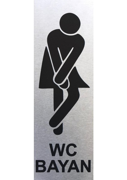 Wc Tuvalet Tabelası Bayan Bay 2 Adet Kapı Yönlendirme Levhası 5 cm x 15 cm