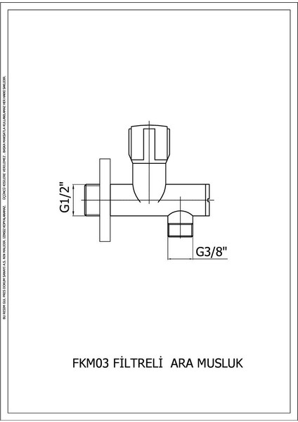 FKM03-3/8'' Filtre Ara Musluk (Seramik Salmastralı) (TSEN200) fiyatları