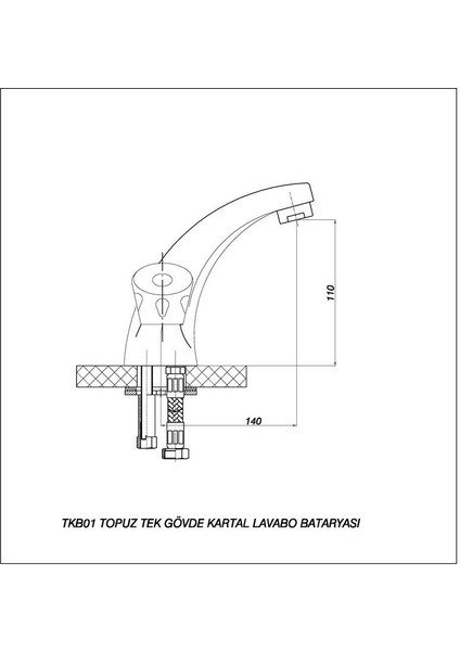 TKB01 Topuz Kartal Lavabo Bataryası (TSEN200) fiyatları