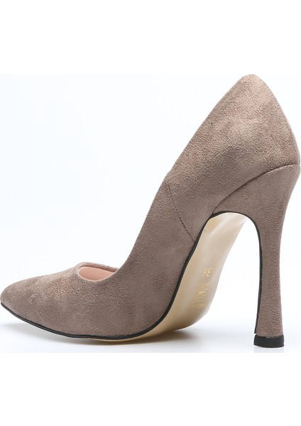 Plus Vizon Suet Kadın Stiletto