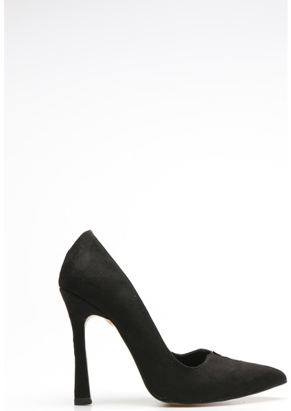 Plus Siyah Suet Kadın Stiletto