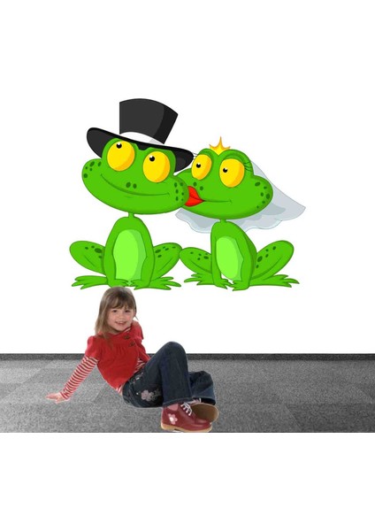 Kt Decoration Kurbağa Prens ve Prenses Çocuk Odası Duvar Sticker