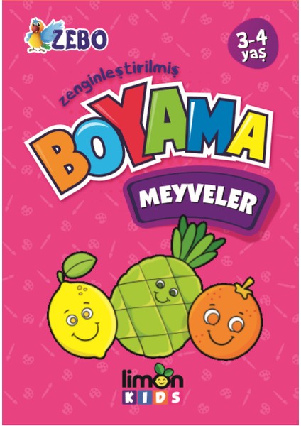 3-4 Yaş Zenginleştirilmiş Boyama - Meyveler