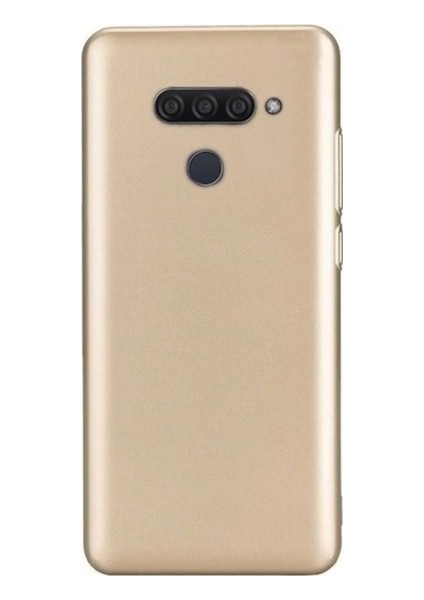 LG Q60 Kılıf Mat Premium Silikon Kılıf - Gold