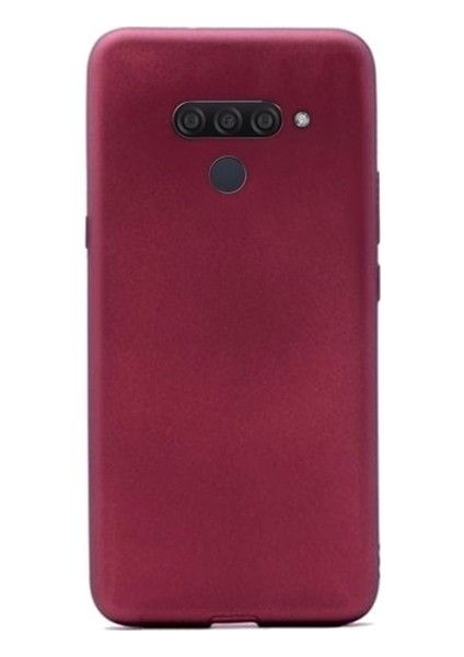 LG Q60 Kılıf Mat Premium Silikon Kılıf - Bordo