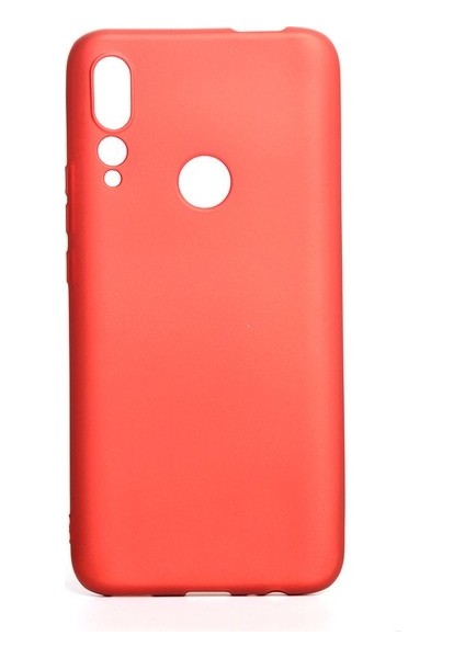 Huawei P Smart Z Kılıf Mat Premium Silikon Kılıf - Kırmızı + Cam Ekran Koruyucu