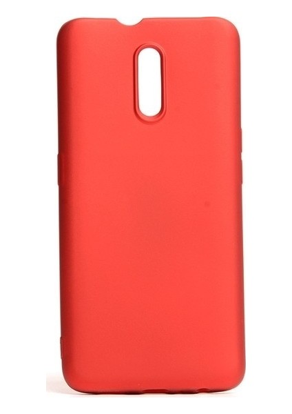 Oppo Reno Kılıf Mat Premium Silikon Kılıf - Kırmızı + Cam Ekran Koruyucu