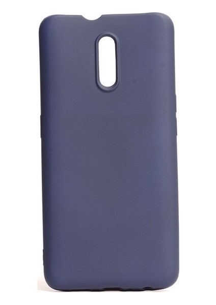 Oppo Reno Kılıf Mat Premium Silikon Kılıf - Lacivert + Cam Ekran Koruyucu