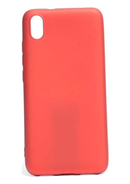 Xiaomi Redmi 7A Kılıf Mat Premium Silikon Kılıf - Kırmızı + Cam Ekran Koruyucu