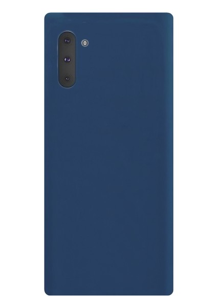 Samsung Galaxy Note 10 Kılıf Mat Premium Silikon Kılıf - Lacivert + Tam Kaplayan 6D Nano Ekran Koruyucu