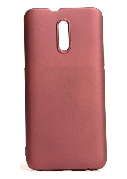 Oppo Reno Kılıf Mat Premium Silikon Kılıf - Bordo + Nano Ekran Koruyucu