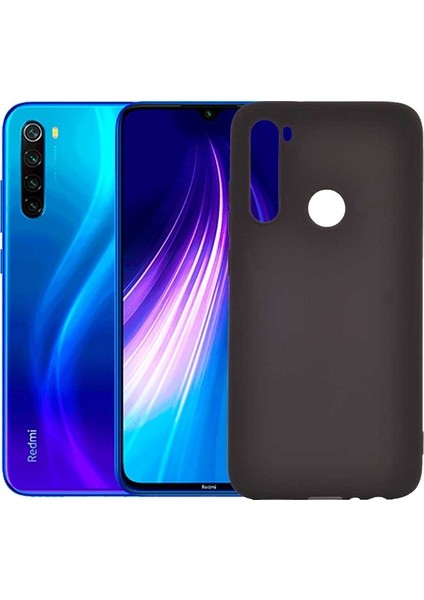 Tekno Grup Xiaomi Redmi Note 8 Kılıf Mat Premium Silikon Kılıf - Siyah + Tam Kaplayan 6D Nano Ekran Koruyucu