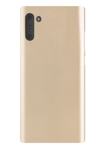 Samsung Galaxy Note 10 Kılıf Mat Premium Silikon Kılıf - Gold + 3D Curve Nano Ekran Koruyucu