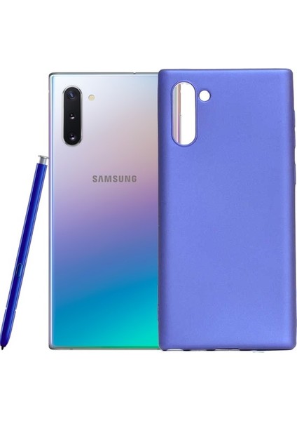 Samsung Galaxy Note 10 Kılıf Mat Premium Silikon Kılıf - Saks Mavi + 3D Curve Nano Ekran Koruyucu