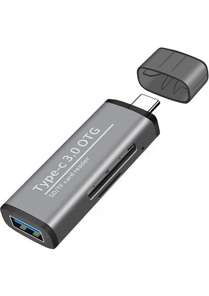 ADS-103 USB Type-C SD/TF Hafıza Kart Okuyucu - Gri