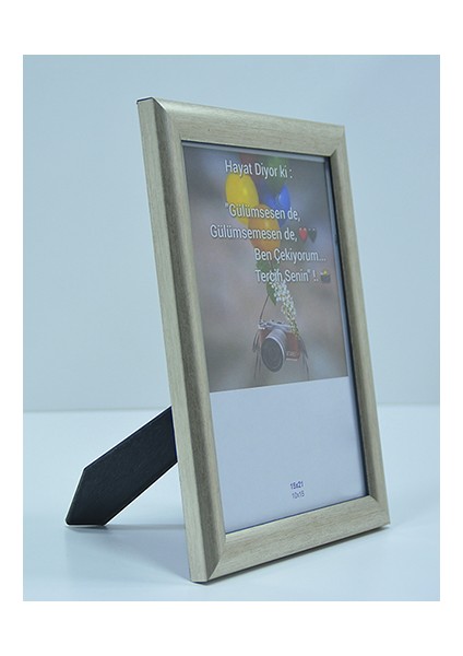 Hediyelik Çerçeve Dekorasyon Kişiye Özel Resim Çerçevesi Mdf-Baskı-Ev-Ofis-Okul-Doğumgünü-15X21 Çerçeve Gümüş renk