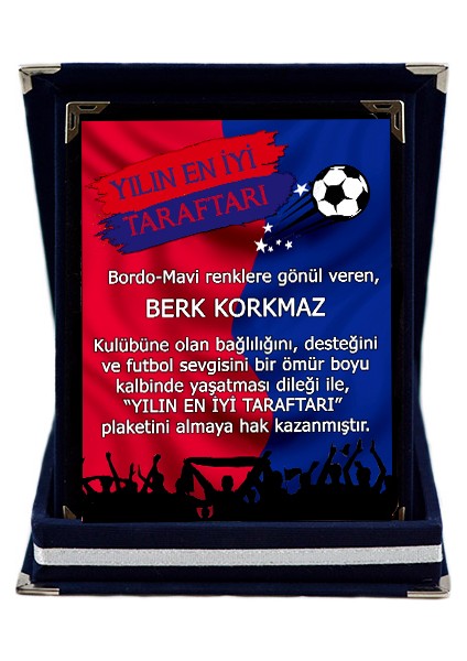 Bordo-Mavi Yılın En Iyi Taraftarı Isimli Taraftar Plaketi