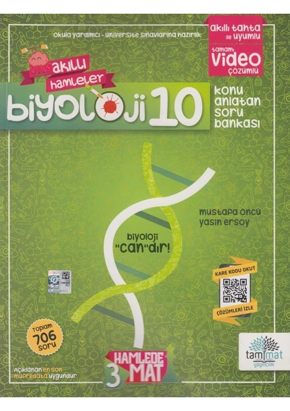Tammat Yayıncılık 10. Sınıf Biyoloji Konu Anlatan Soru Bankası Video Çözümlü