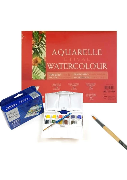 Winsor & Newton Cotman Pocket Plus 12'li Suluboya Seti + Defter