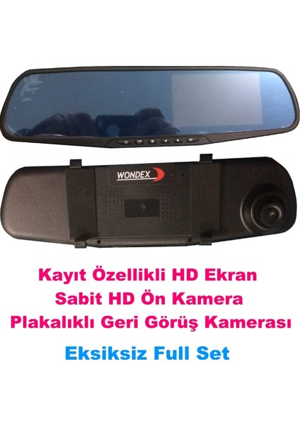 Dikiz Ayna Ekran Kayıt Özellikli Ön Kamera ve 4 LED Geri Görüş Kamerası Hd Eksiksiz Tam Set Geri Vites Kamerası