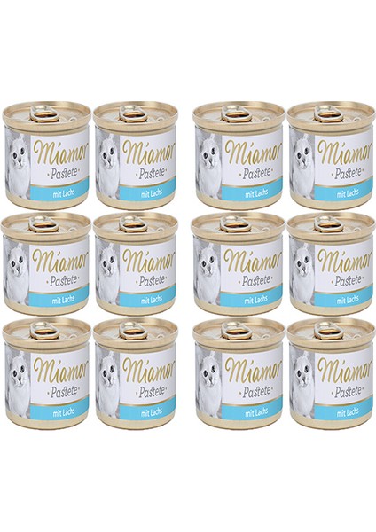 Pastete Somonlu 85 g Yetişkin Kedi Konserve Maması 12'li Ekonomik Koli