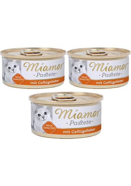 Pastete Ciğerli 85 g Yetişkin Kedi Konserve Maması 3'lü Paket