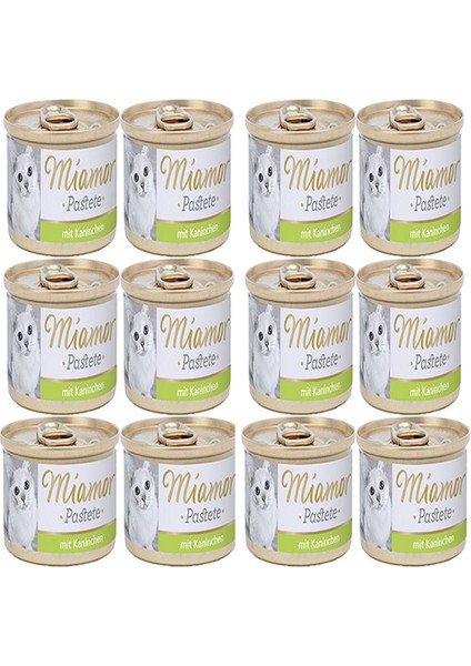 Pastete Tavşanlı 85 g Yetişkin Kedi Konserve Maması 12'li Ekonomik Koli