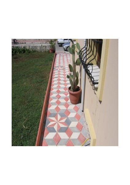 Dekoratif Plastik Parke Taşı Kalıbı Tekli Baklava Desenli Yatay Yarım 45 cm 10'lu modelleri