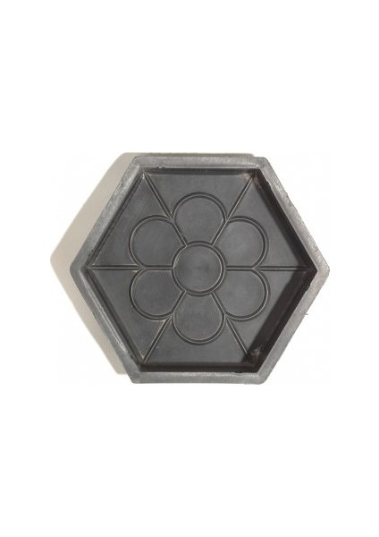 Dekoratif Plastik Parke Taşı Kalıbı Tekli Desenli Altıgen 6 cm 10'lu
