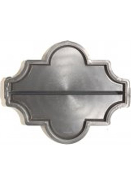 Dekoratif Plastik Parke Taşı Kalıbı Tekli Desensiz Yonca Dikey Yarım 6 cm 10'lu
